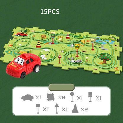 🔥Today get more cars 🚗🚗🚗Children's Educational Puzzle Track Car Play Set