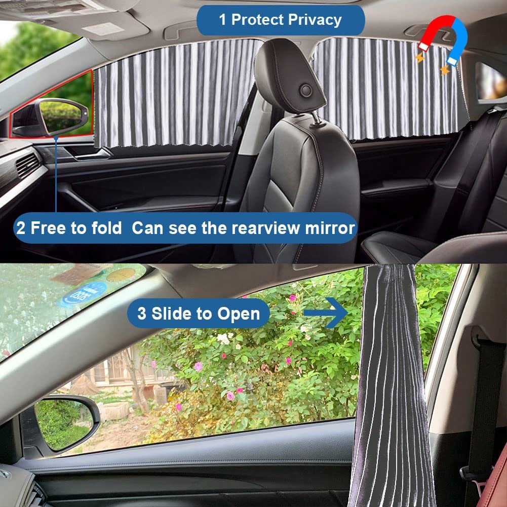 🚗🛡️Magnetic Track Universal Car Side Window Privacy Sunshade Curtain🛡️ Easy Install, Privacy Protection, Essential for Summer Drives!