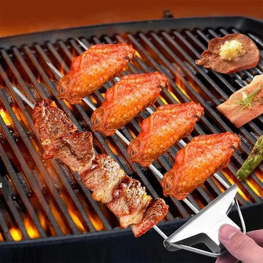 🔥3 Way Grill Skewers - BBQ Fork with 430 Stainless Steel for Ultimate Grilling Efficiency🔥