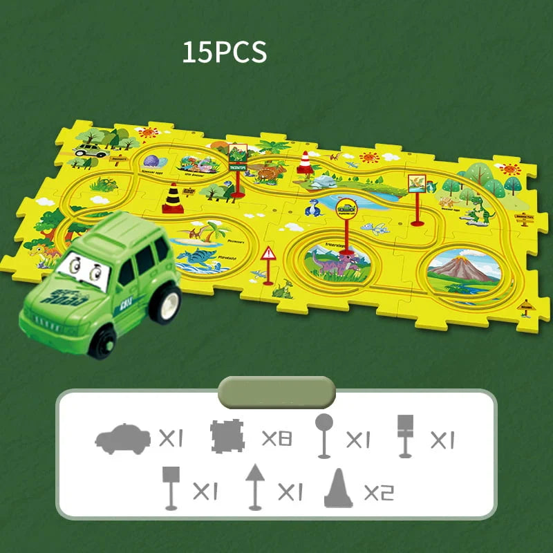 🔥Today get more cars 🚗🚗🚗Children's Educational Puzzle Track Car Play Set