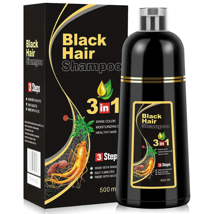 🎉Hot Sale 50% OFF🎁3-IN-1 BLACK HAIR DYE SHAMPOO (AYURVEDIC NO SIDE EFFECT)