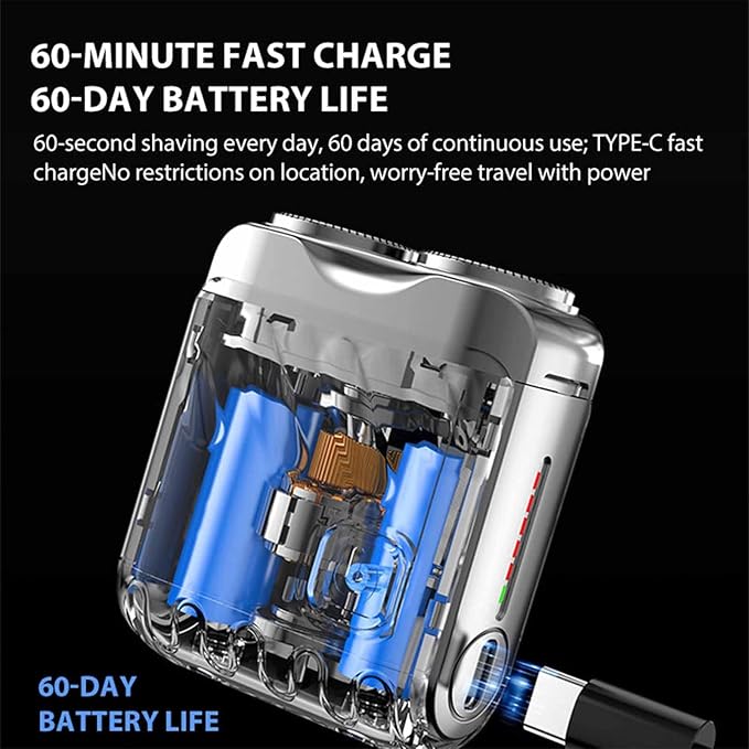 🔥2025 New Design🔥 Mini Electric Rotary Dual Ring Pocket Shaver