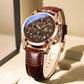 ⏰Hot Sale 50% OFF💥💥OLEVS Triple-Eye Six-Hand Leather Casual Chronograph Men's Watch