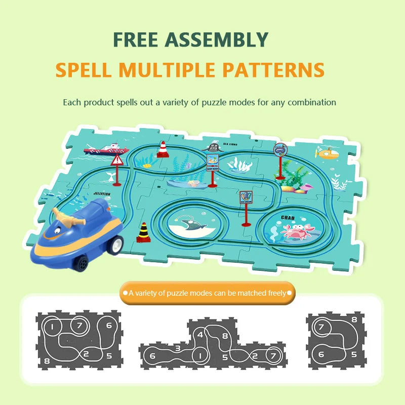 🔥Today get more cars 🚗🚗🚗Children's Educational Puzzle Track Car Play Set