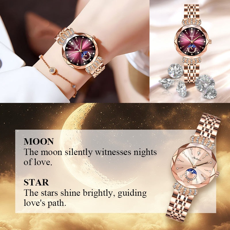 🎀Black Friday Sale 60% OFF🎀Fashionable Diamond Moon Star Watch for Women