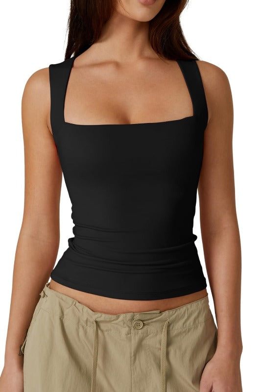 💥HOT SALE 59% OFF💥Women’s Square Neck Sleeveless Tank Top – Soft, Stretchy & Chic