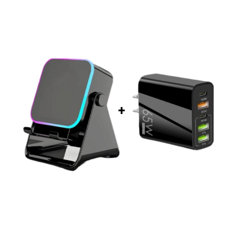 🔥5-in-1 wireless Bluetooth speaker with induction function and adjustable cell phone holder