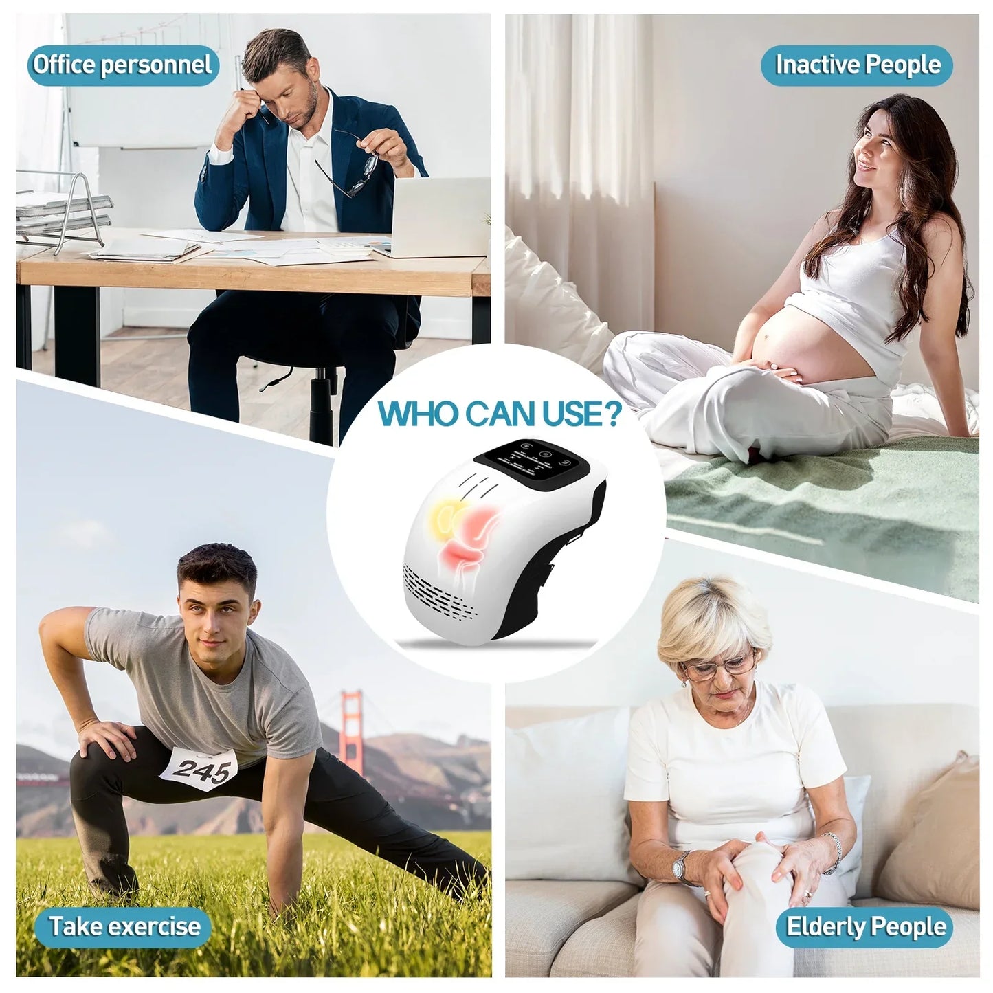 ⏳ Last Day Sale 50% OFF 💥Comfort Electric Knee Massager Rechargeable Knee Massage Machine