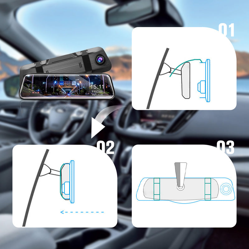 🔥4K Rear View Mirror Dash Cam