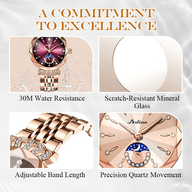 🎀Black Friday Sale 60% OFF🎀Fashionable Diamond Moon Star Watch for Women