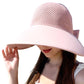 🌞Summer Sun Protection Essentials 👒Large-brim Hollow Sunscreen Hat with Removable Neck Shawl