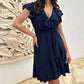 🎉Summer New Arrivals👗Women's Elegant Waist Tie V-Neck Ruffle Dress