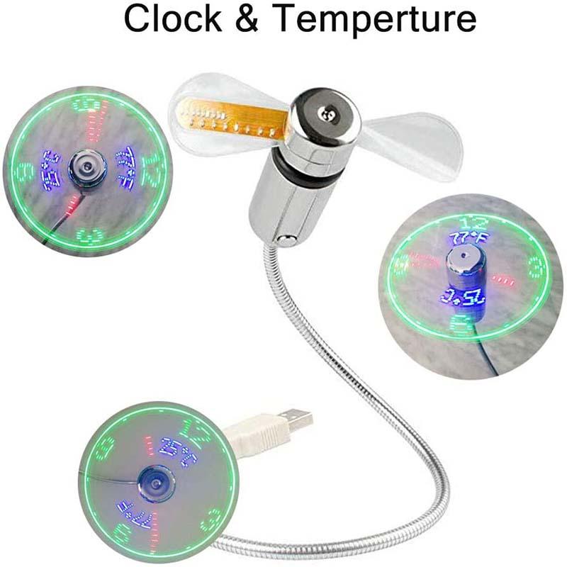 🔥Hot Sale，Buy 2 GET 1🔥USB Fan with LED Clock Lighting
