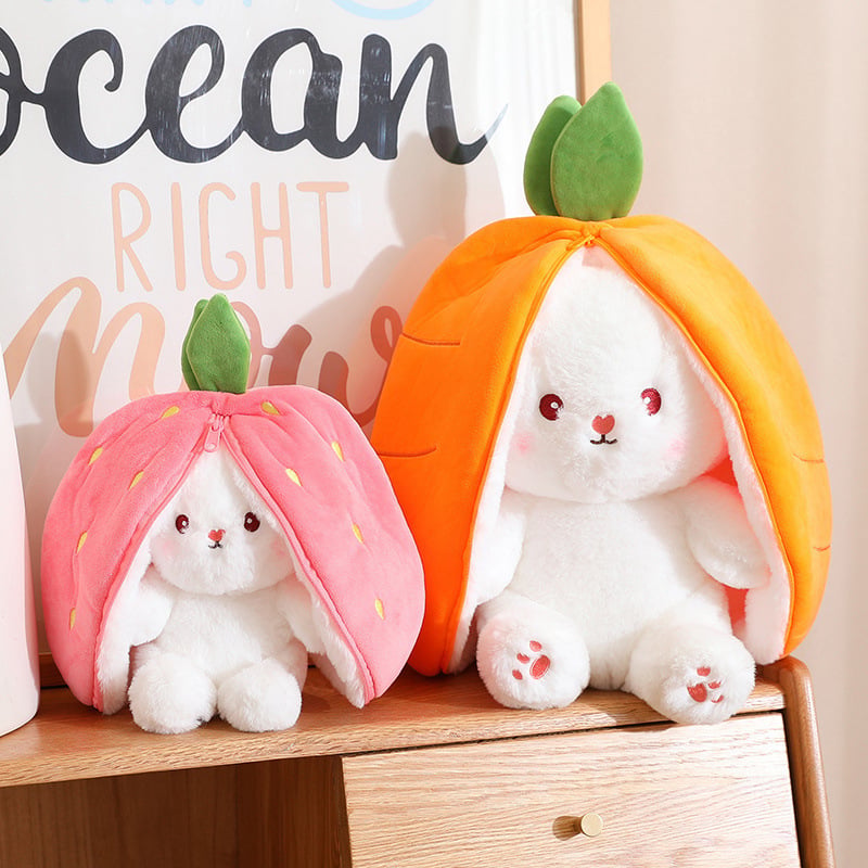 🍓 Hot Sale 50% OFF🍓Easter Day Strawberry Bunny Transformed into Little Rabbit🎀 Fruit Doll Plush Toy🐰