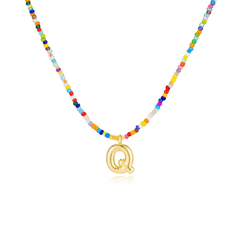 💜LAST DAY PROMOTION - 50%OFF💜 Letter Beaded Necklace for Women🔤A-Z