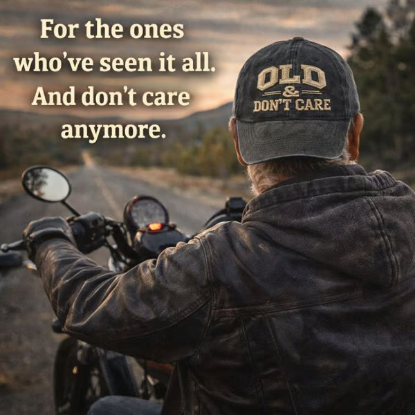 ✨🔥Funny "OLD & DON'T CARE" Cap-Unisex Adjustable Retro Slogan Baseball Cap🧢