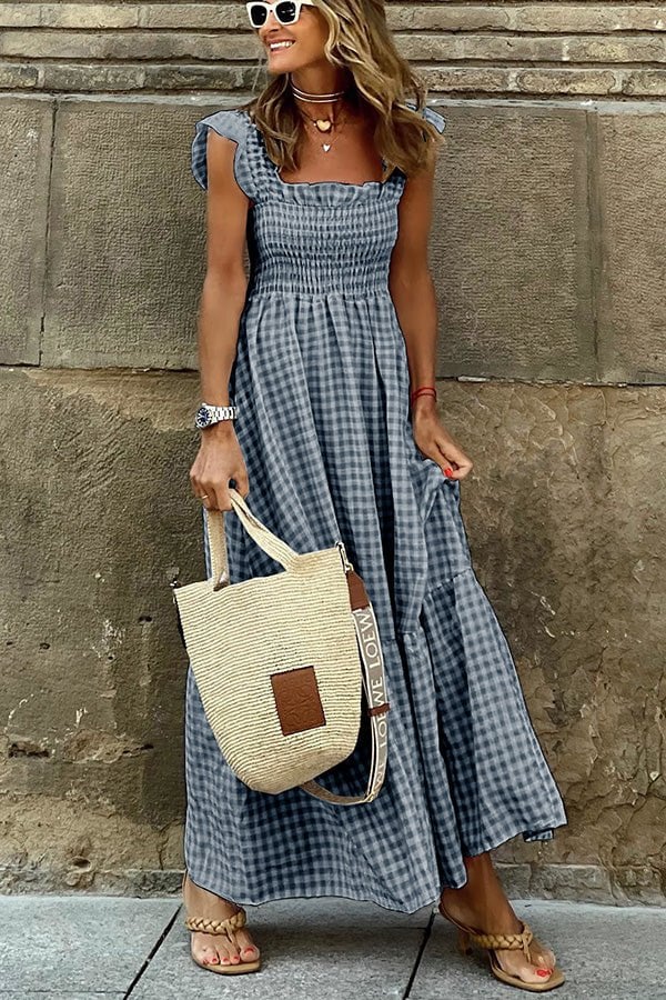 🎉Mother's Day Limited Time Half Price💃Women's Vintage Plaid Clashing Dresses
