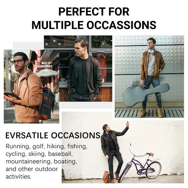👑Essential Business Suit👑 Men's Standing Collar Zipper Casual Jacket+Credit card case