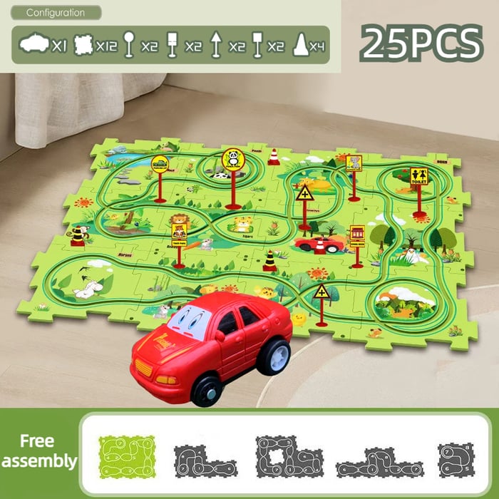 🔥Today get more cars 🚗🚗🚗Children's Educational Puzzle Track Car Play Set