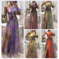 🎉🛍️Hot Promotion 55% OFF💃 Multicolor Asymmetric Party Dress With Flower Details