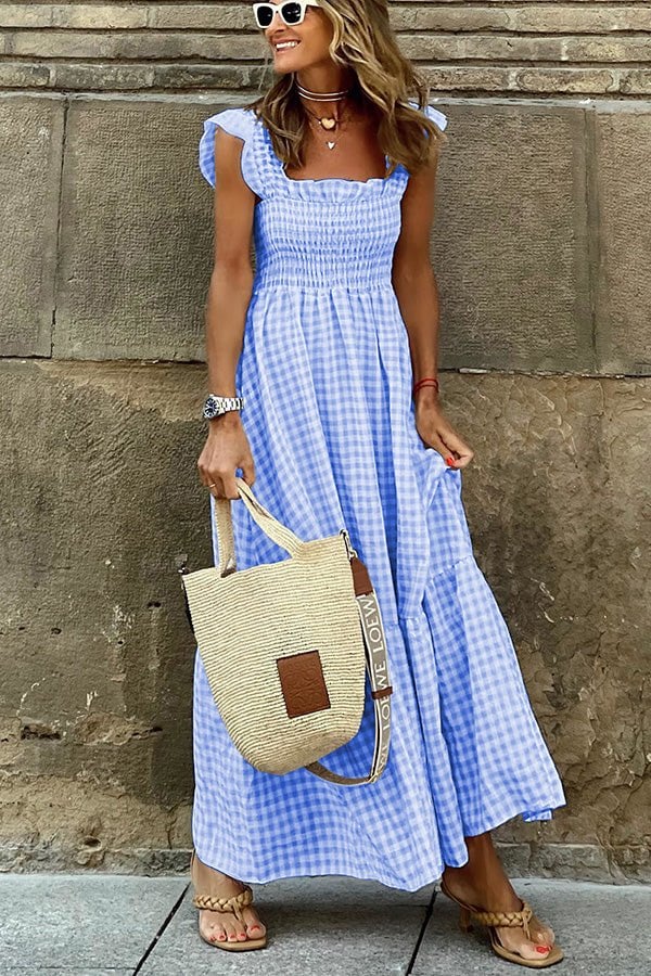 🎉Mother's Day Limited Time Half Price💃Women's Vintage Plaid Clashing Dresses