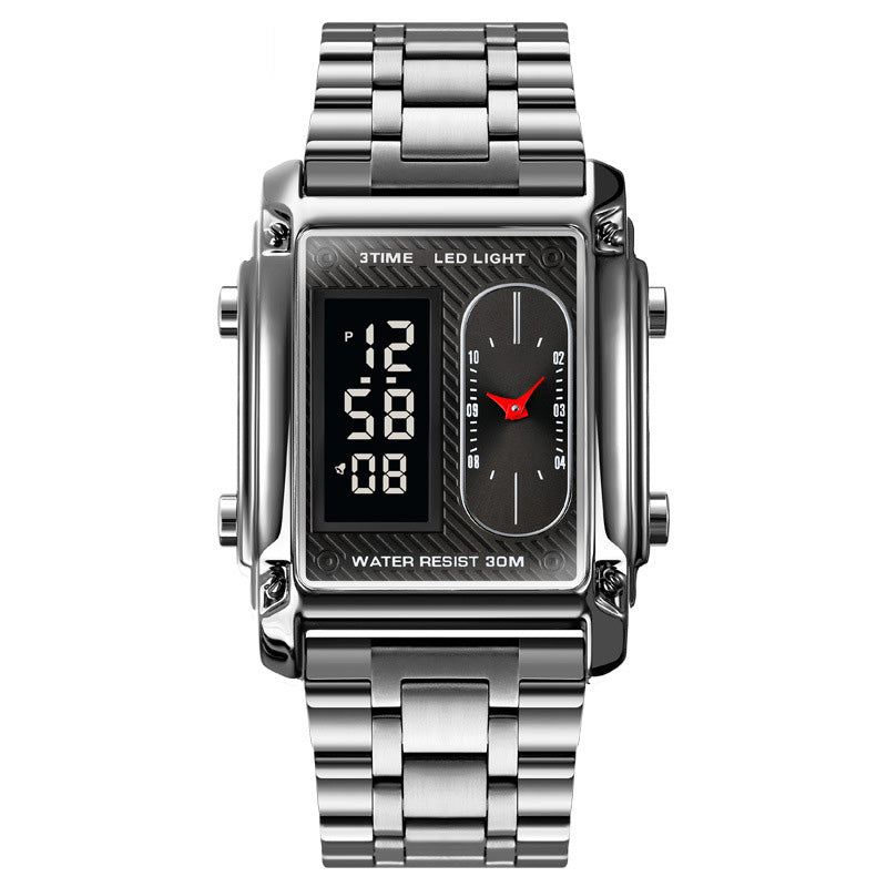 ⏳Limited Time Special 50% OFF💥🎁Men's Square Creative Dual-Movement Multifunctional Sports Watch