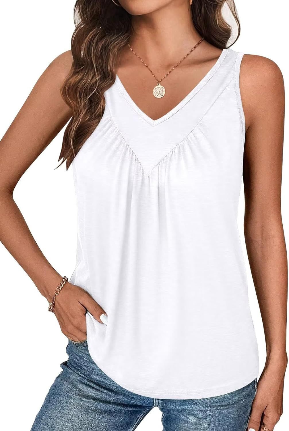 💖Limited Sale 50% OFF💖👚Women Sleeveless V-neck T-shirt