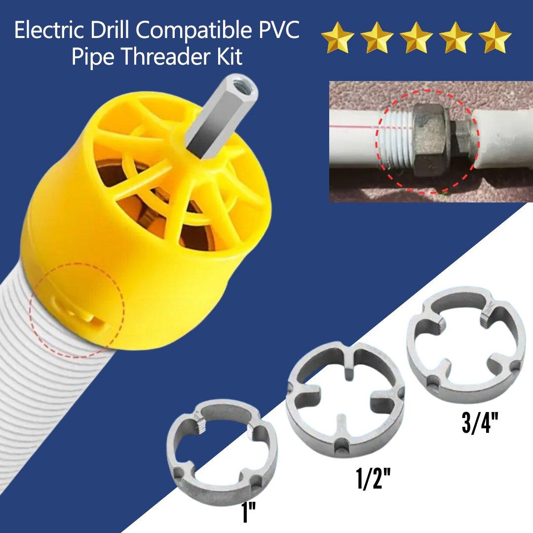 🔥Limited-time Special Offer🔥🛠️Electric Drill Compatible PVC Pipe Threader Kit with Various Die Sizes - Versatile Set, Plumbing Helper Extraordinaire!