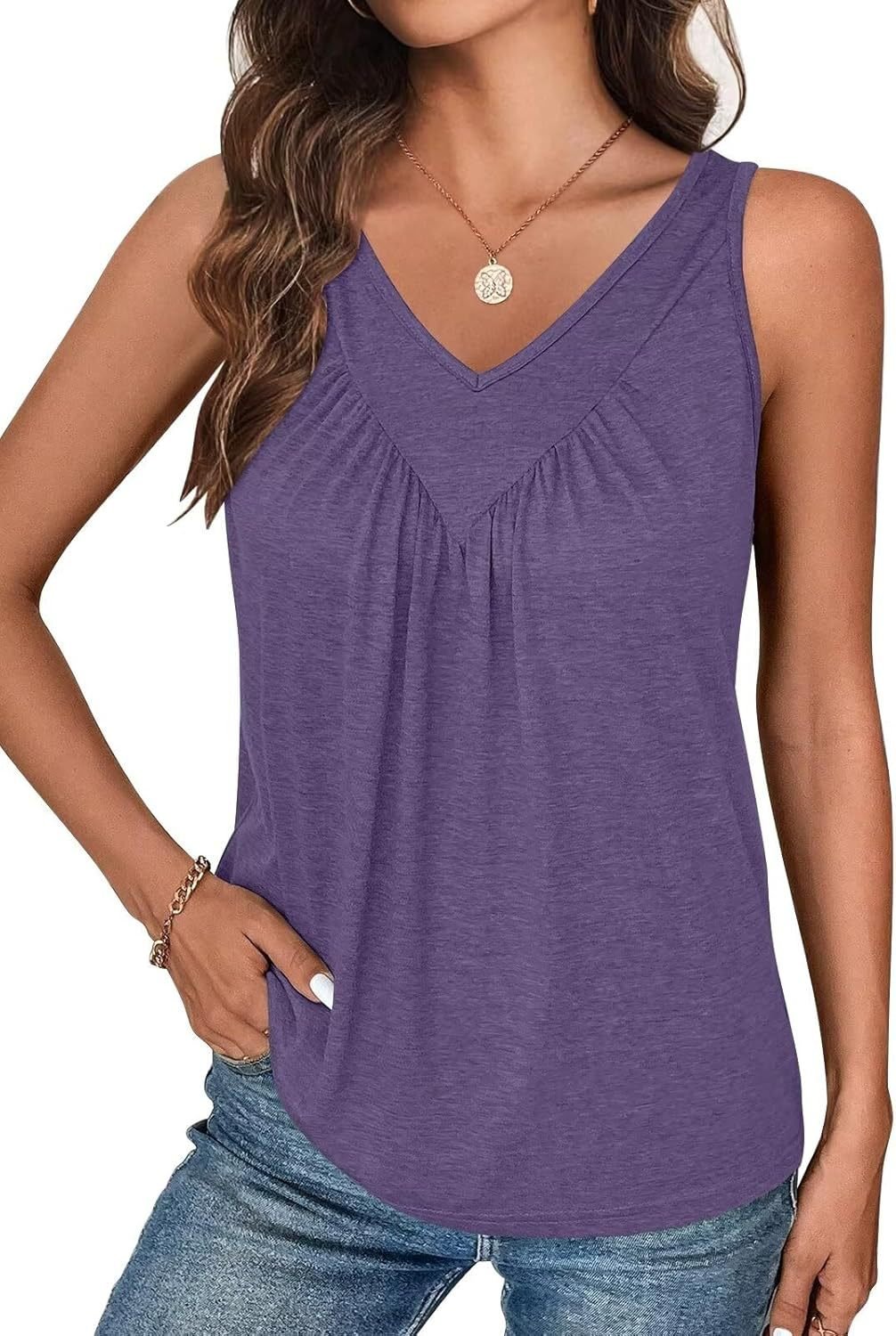 💖Limited Sale 50% OFF💖👚Women Sleeveless V-neck T-shirt