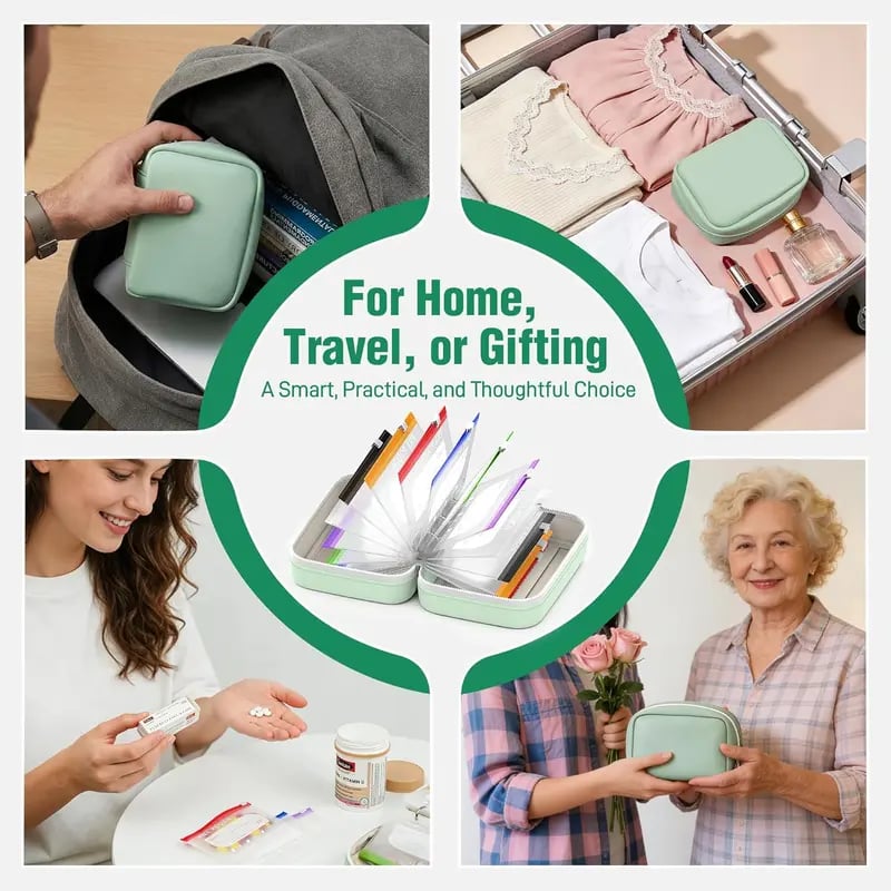 🎉 2026 Sale — Over 9,000 Sold! 💊 A8 Waterproof Pill Pouch Set – 14 Color-Coded Pouches, Crush-Proof Shell, Up to 2 Weeks of Meds! ✨
