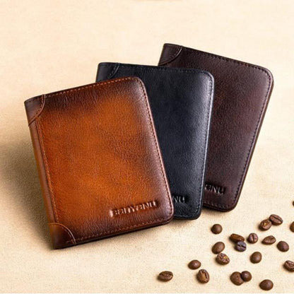 💼 FLASH 50% OFF SALE! Minimalist RFID Blocking Leather Wallet for Men – Slim Genuine Cowhide Wallet for Everyday Carry