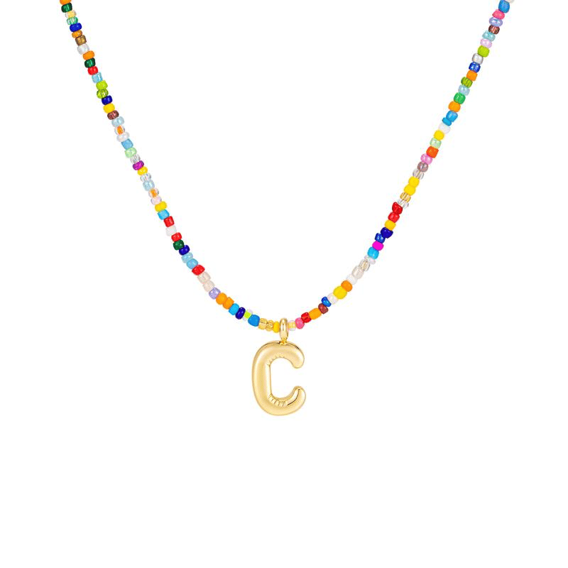 💜LAST DAY PROMOTION - 50%OFF💜 Letter Beaded Necklace for Women🔤A-Z