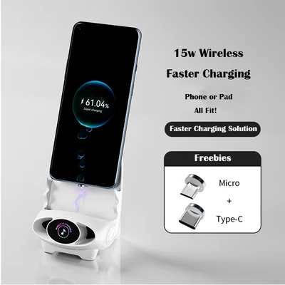 🔥📅Last Day Sale 📱Mini Chair Wireless Fast Charger - Multifunctional Phone Holder, Charge & Entertain at Once!