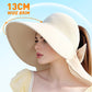 🌞Summer Sun Protection Essentials 👒Large-brim Hollow Sunscreen Hat with Removable Neck Shawl