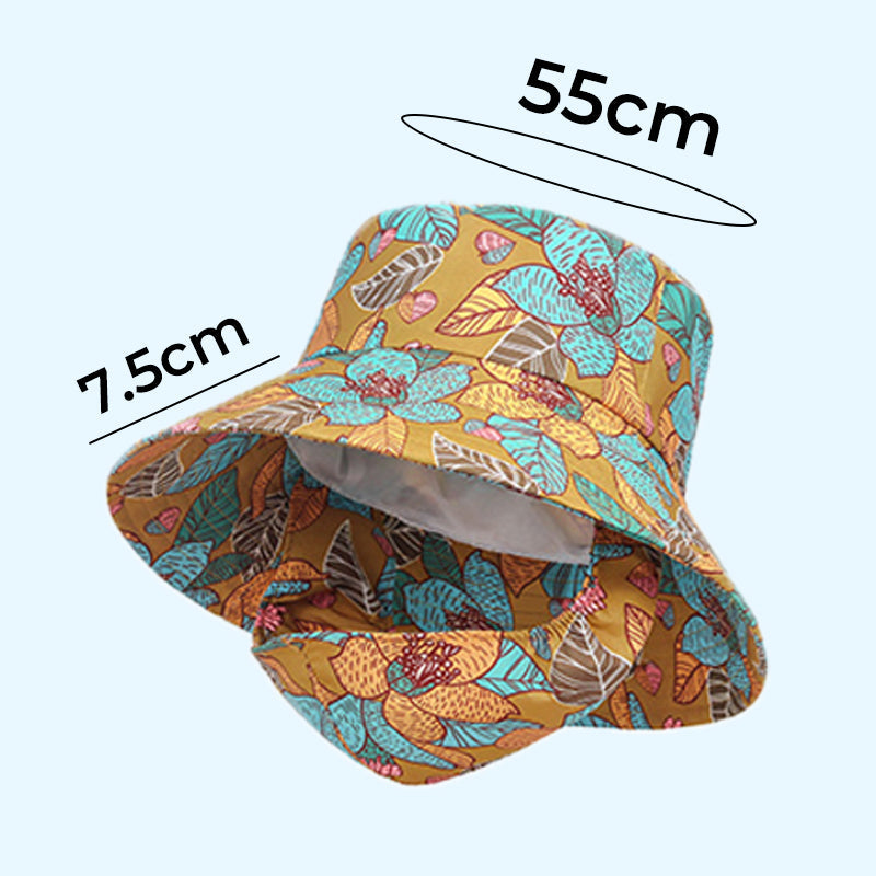 🌞Summer Limited time 50% off! 👒Women's Floral Print Bucket Sun Hat with Mask