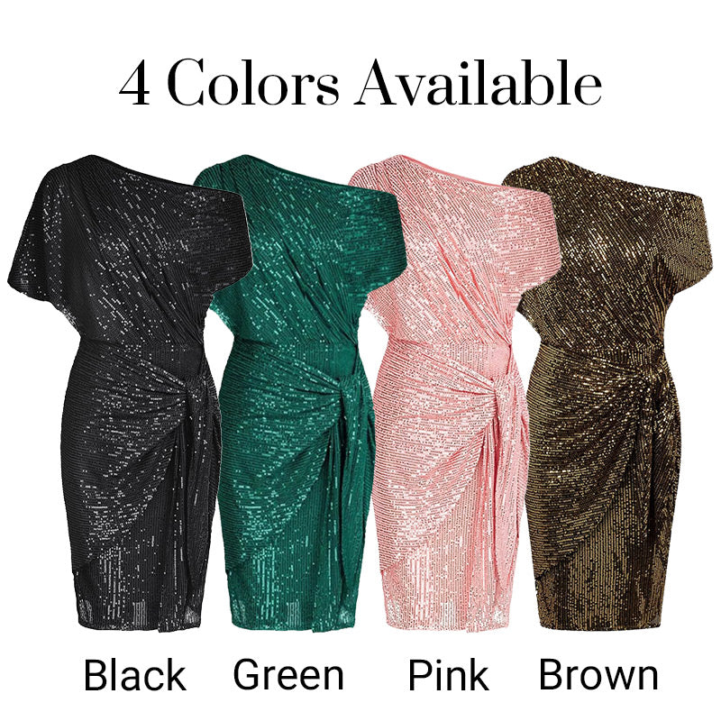 💃👠Hot Sales - 47% OFF🖤Sparkly One-Shoulder Ruched Dress✨