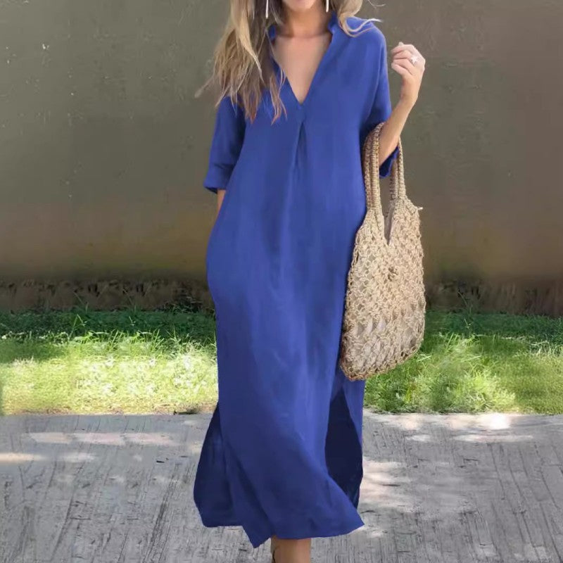 💖The Gift of Summer💕Elegant V-Neck Slit Dress