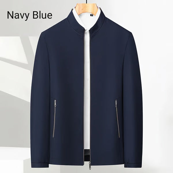👑Essential Business Suit👑 Men's Standing Collar Zipper Casual Jacket+Credit card case