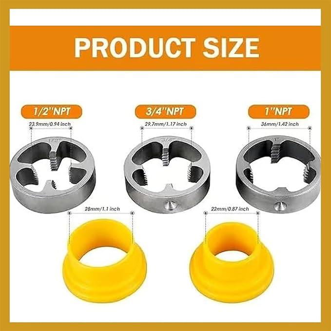 🔥Limited-time Special Offer🔥🛠️Electric Drill Compatible PVC Pipe Threader Kit with Various Die Sizes - Versatile Set, Plumbing Helper Extraordinaire!