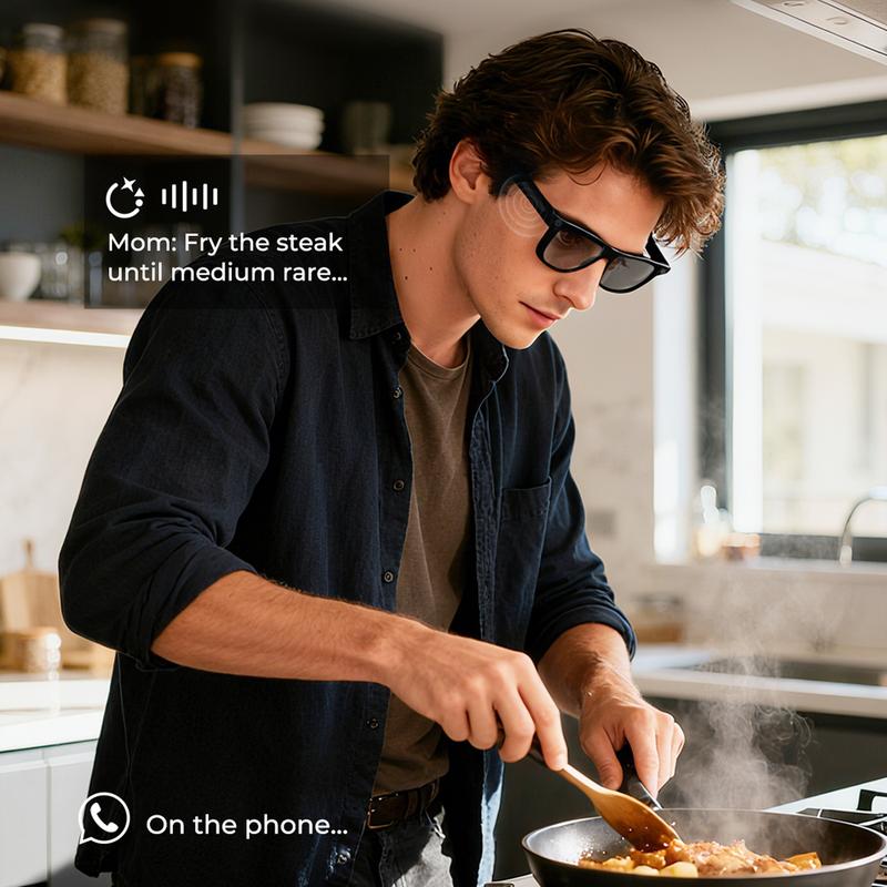 💎 50% OFF! 💎 Smart AI Camera Glasses with 8MP Photochromic Lenses ,Button Touch Adjustment for Travel Outdoor Adventures Hands-Free Photography 160+Languages Real-Time Translation Bluetooth Wireless Wearable Video Recording UV Protection