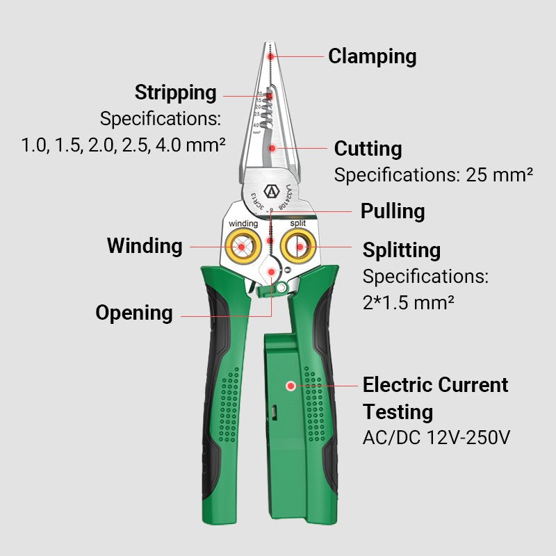 🔥10-in-1 Multi-Functional Wire Stripper Scissors With Electrical Test