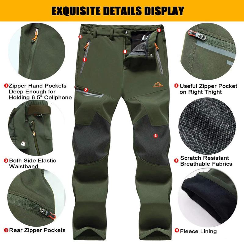 🔥New Year Sale - 50% off🔥Men's Winter Pants Fleece Lined Ski Snow Pants
