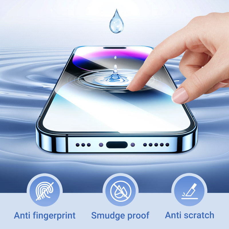 4K HD/Anti-Peeping Tempered Glass Screen Protector with Auto Dust-elimination Installation for iPhone