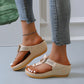 🌞Summer Hot Sale 🩴Women's Leather Wedge Slide Sandals-50% OFF