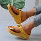 🌞Summer Hot Sale 🩴Women's Leather Wedge Slide Sandals-50% OFF