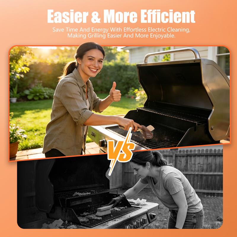 🔥Electric Grill Cleaner with Rotating Steel Brush