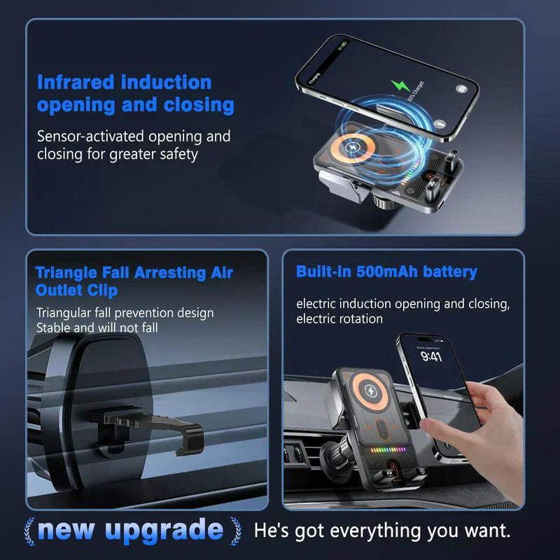📢📢50%  OFF !! ⏰Over 5K+ sold! 📱Smart 2-in-1 Car Rotating Mobile Phone Holder & Wireless Charger⚡
