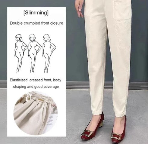 🎁Limited time 49% OFF⏳Good Gift🎉Women's Elastic Waist Cotton Trousers