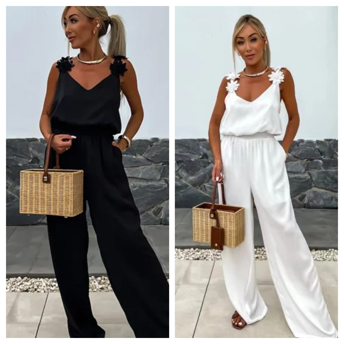 Hot Sale🔥Women's Sleeveless Wide Leg Jumpsuit