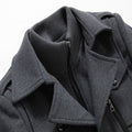 Men's Business Woolen Coat Fashion Double Neck Medium And Long Woolen Coat